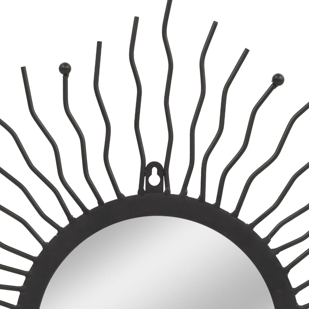 Specchio da Parete per Giardino a Raggiera 60 cm Nero