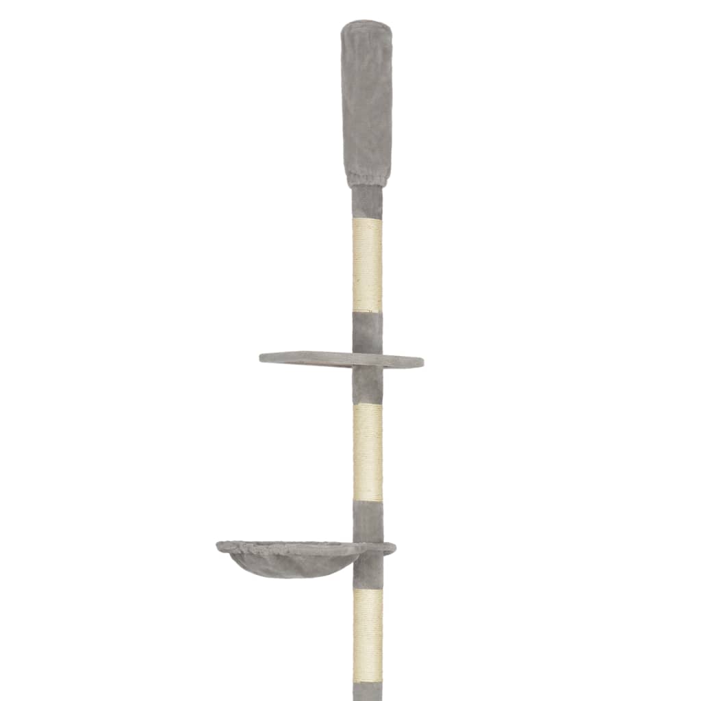 Albero per Gatti con Tiragraffi in Sisal Grigio 260 cm