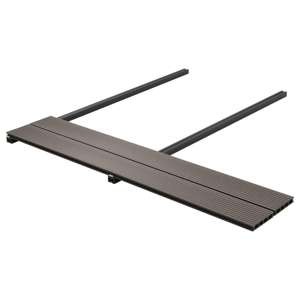 Pavimento Esterni in WPC Cavo Accessori 16m² 2,2m Marrone Scuro