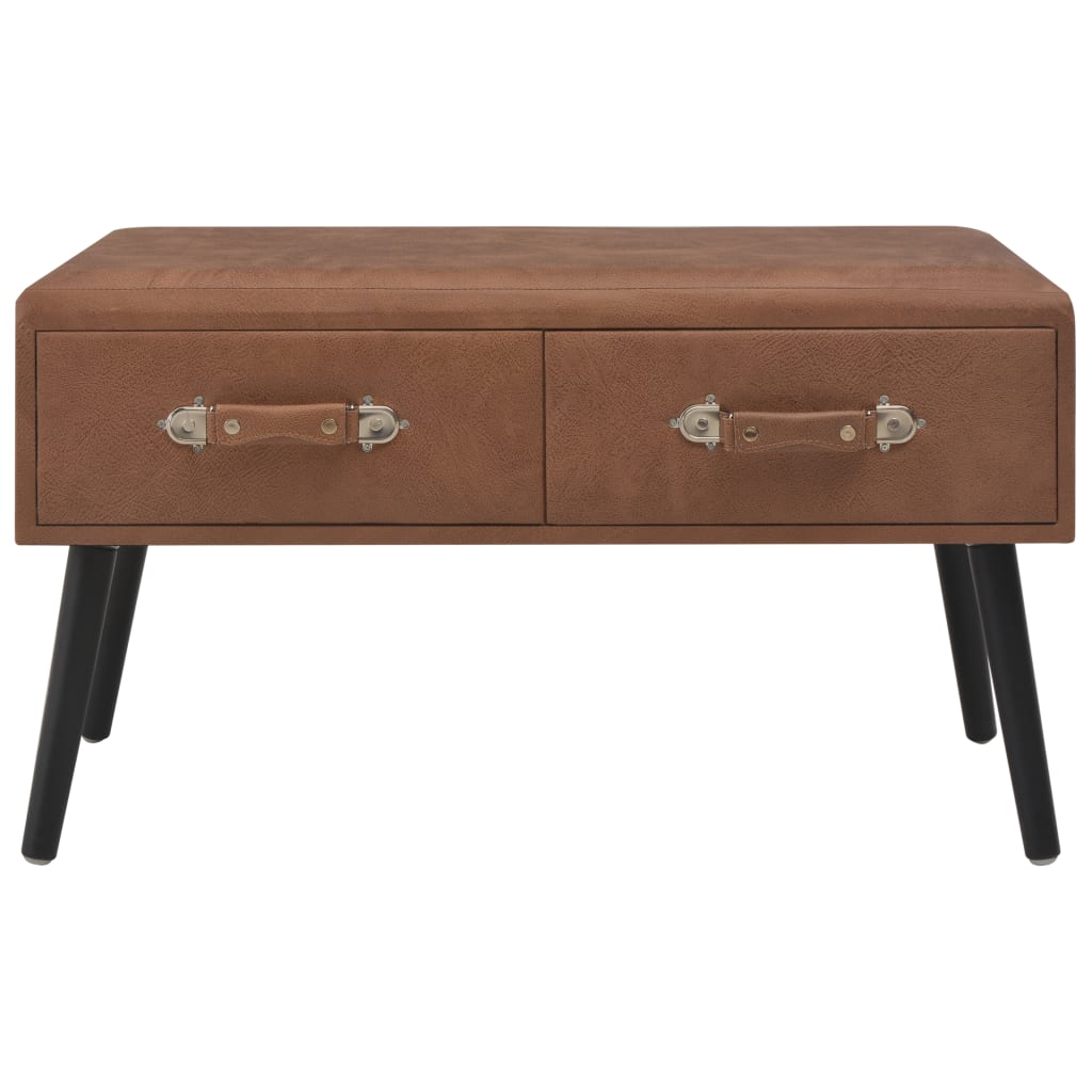Tavolino da Salotto Marrone Scuro 80x40x46 cm in Similpelle