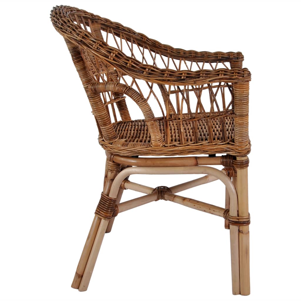 Sedie da Esterno 6 pz in Rattan Naturale Marrone
