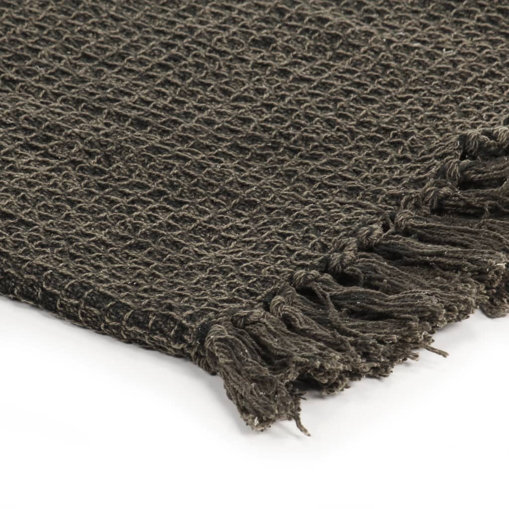 Copriletto in Cotone 160x210 cm Antracite/Marrone