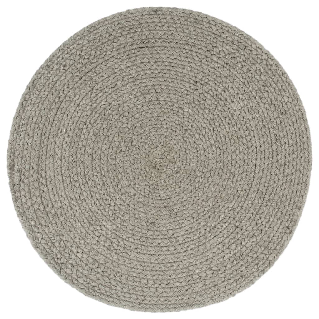 Tovagliette 4 pz Grigio Neutro 38cm Rotonde in Cotone
