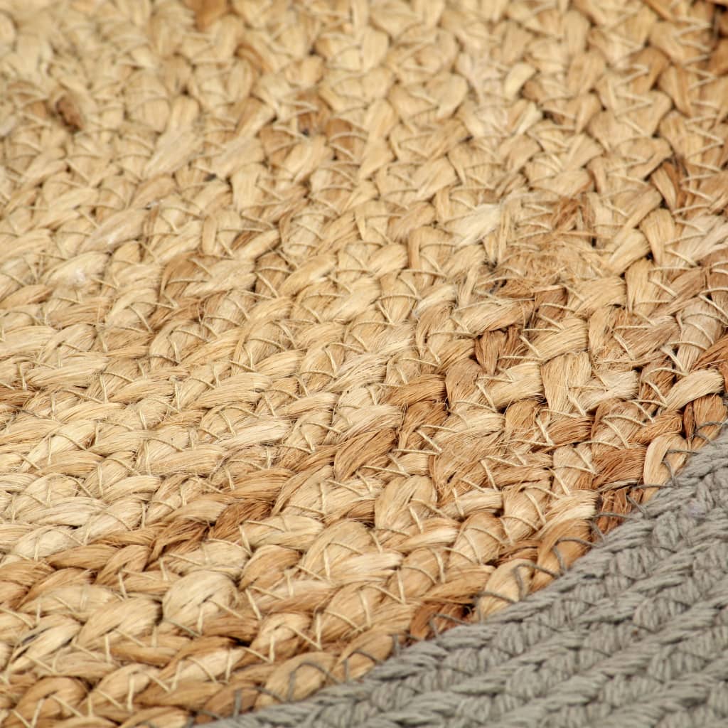 Tovagliette 6 pz Naturale e Grigio 38 cm in Juta e Cotone