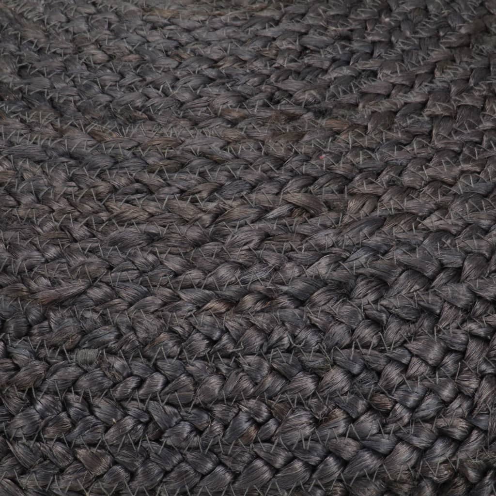 Pouf Lavorato a Mano Grigio Scuro 45x30 cm in Juta