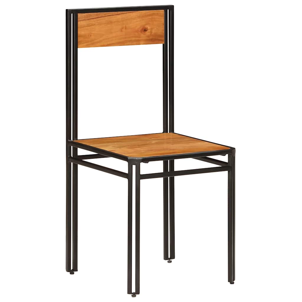 Sedie da Pranzo 4 pz in Legno Massello di Acacia