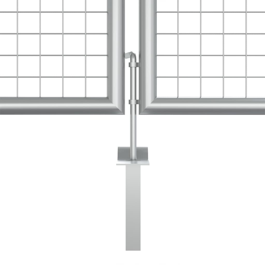 Cancello per Giardino in Acciaio Zincato 415x175cm Argento
