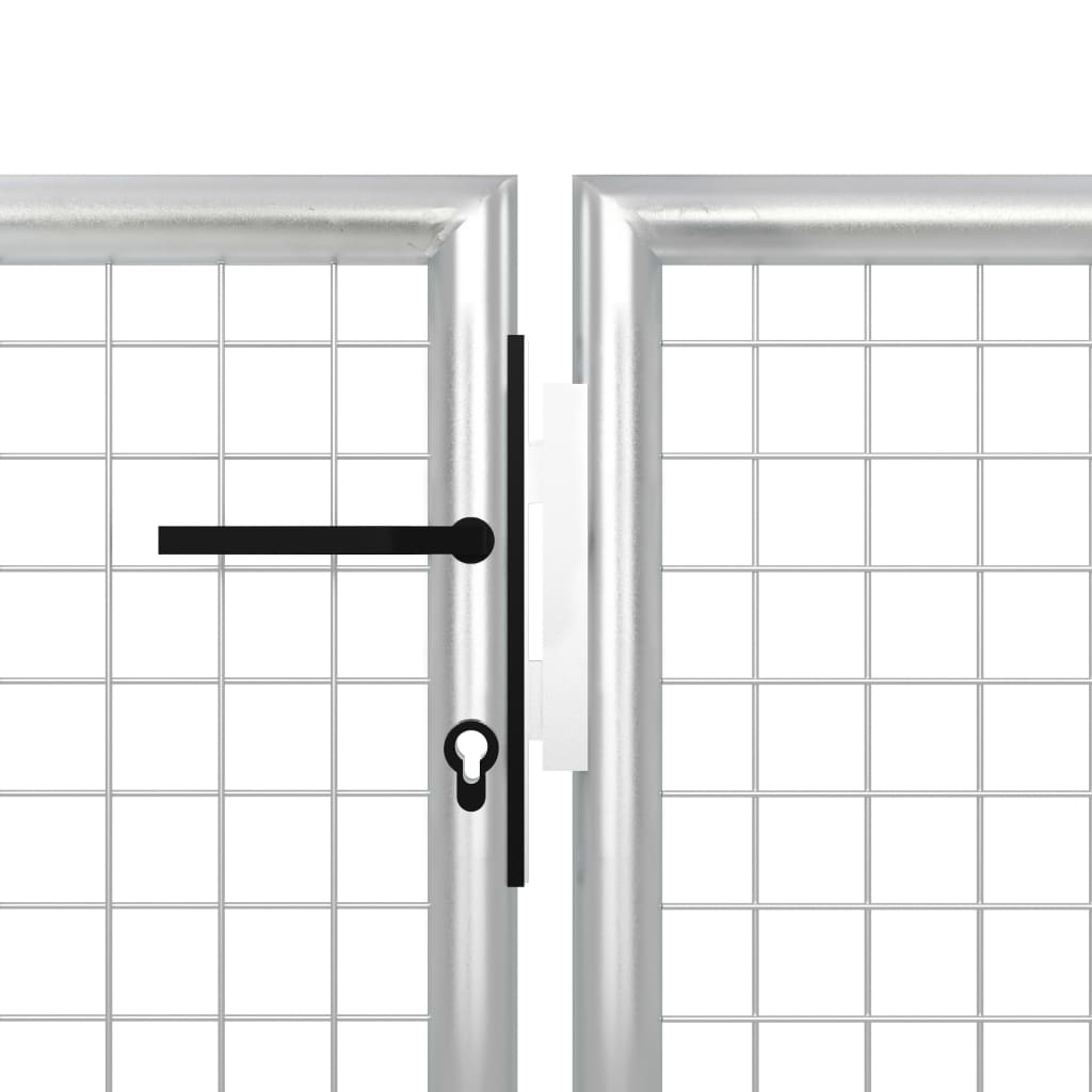 Cancello di Recinzione in Acciaio 350x100 cm Argento
