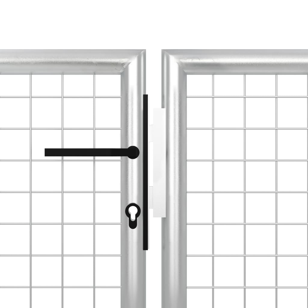 Cancello per Giardino in Acciaio 400x150 cm Argento