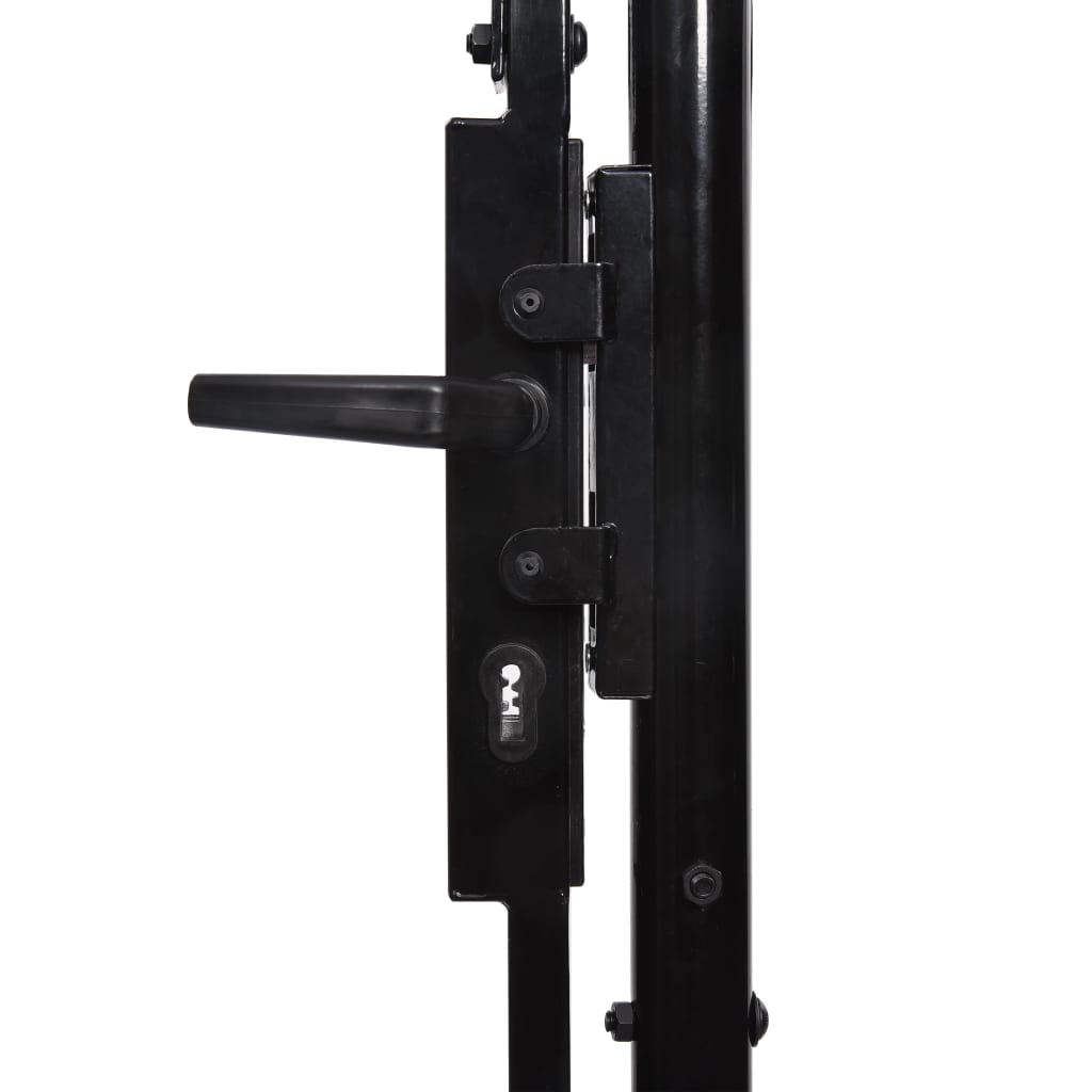 Cancello da Giardino ad Arco in Acciaio 2,25x4 m Nero