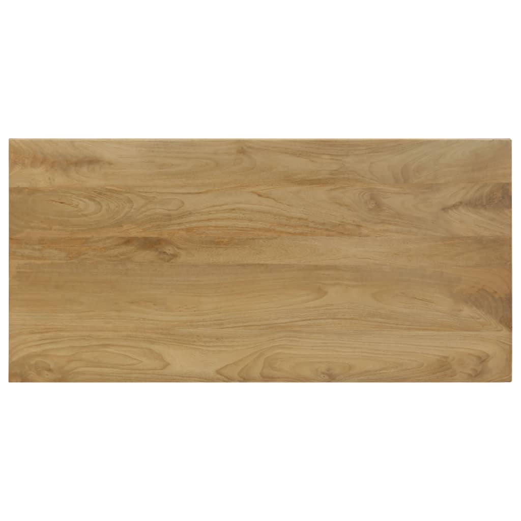 Tavolo da Pranzo 115x55x76 cm Legno Massello di Mango e Acciaio