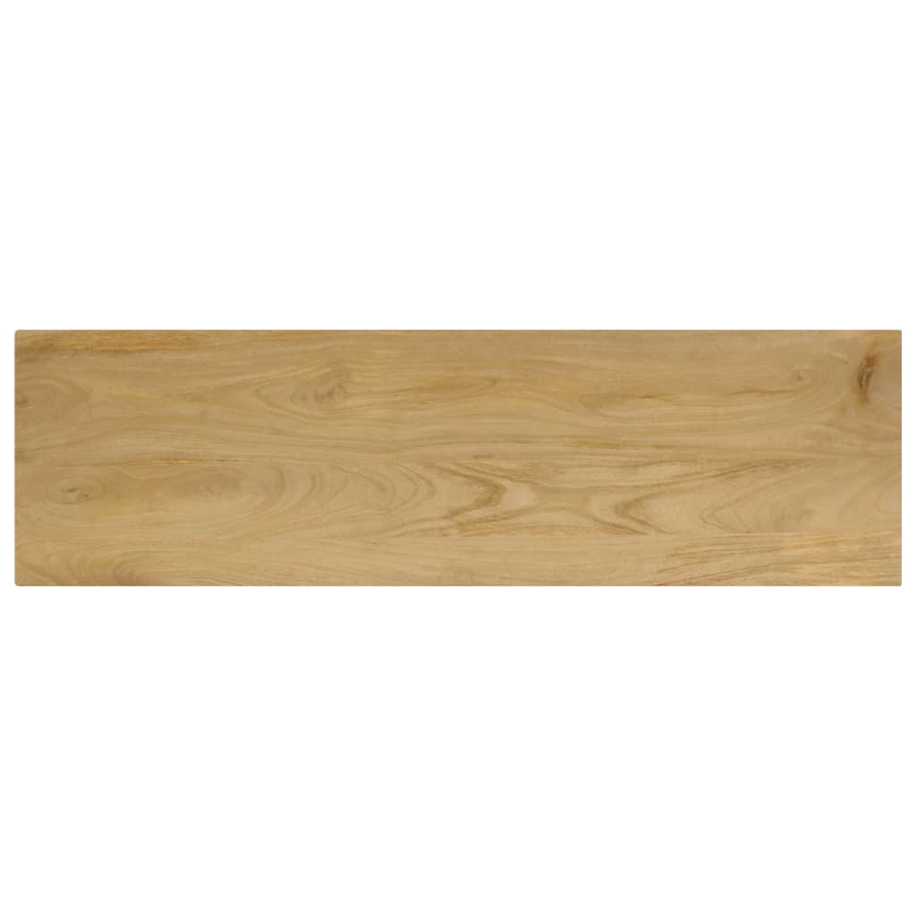 Tavolo Consolle 120x35x76 cm Legno Massello di Mango e Acciaio