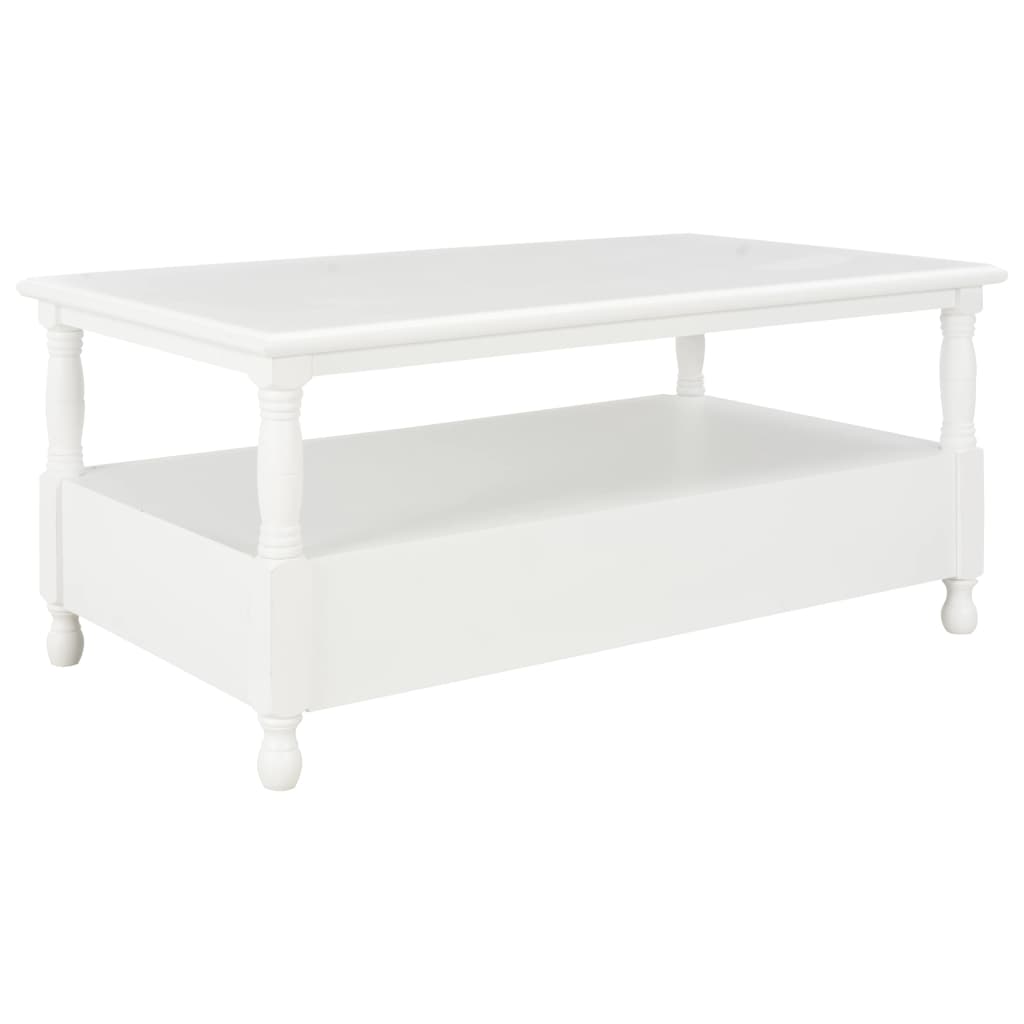 Tavolino da Salotto Bianco 100x55x45 cm in Legno