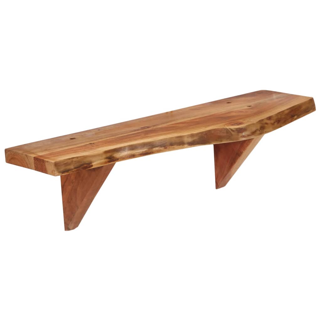 Mensole 2 pz 60x20x18 cm in Legno Massello di Acacia