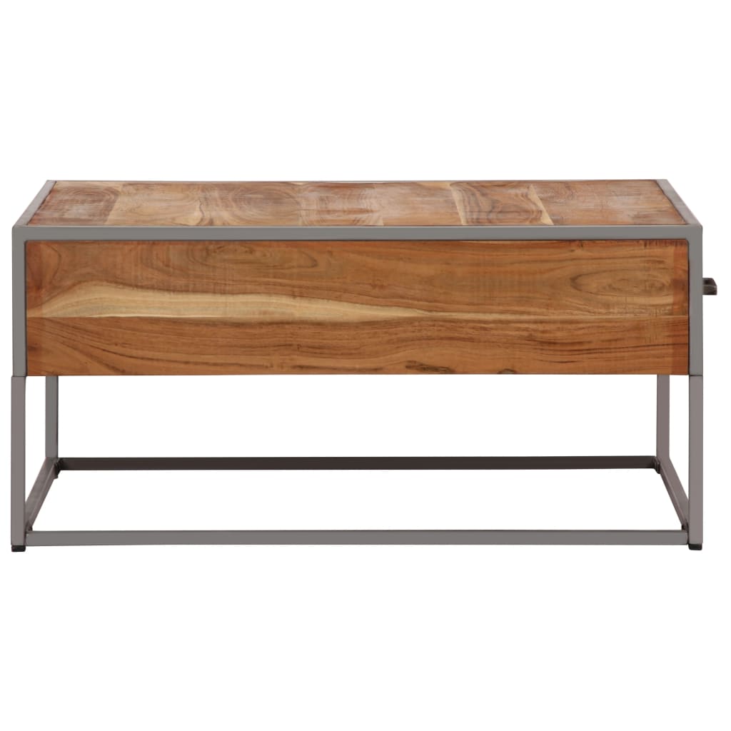 Tavolino da Salotto 75x75x35 cm in Legno Massello di Acacia