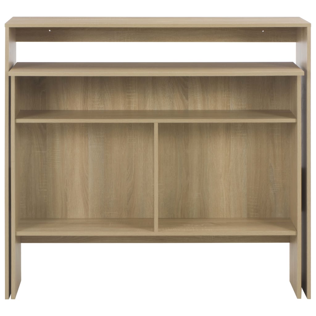 Tavolo da Bar con 2 Piani d'Appoggio Rovere 130x40x120 cm