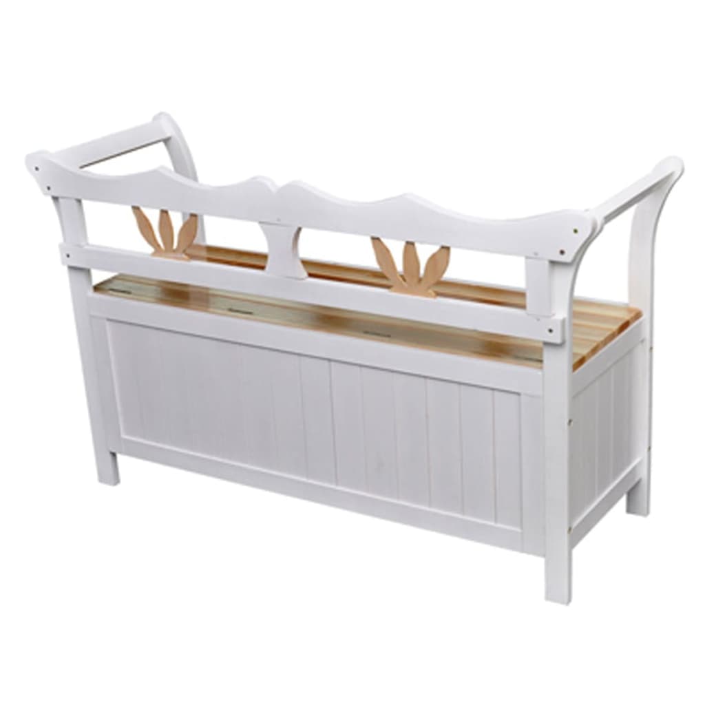 Cassapanca 126x42x75 cm in Legno Bianca