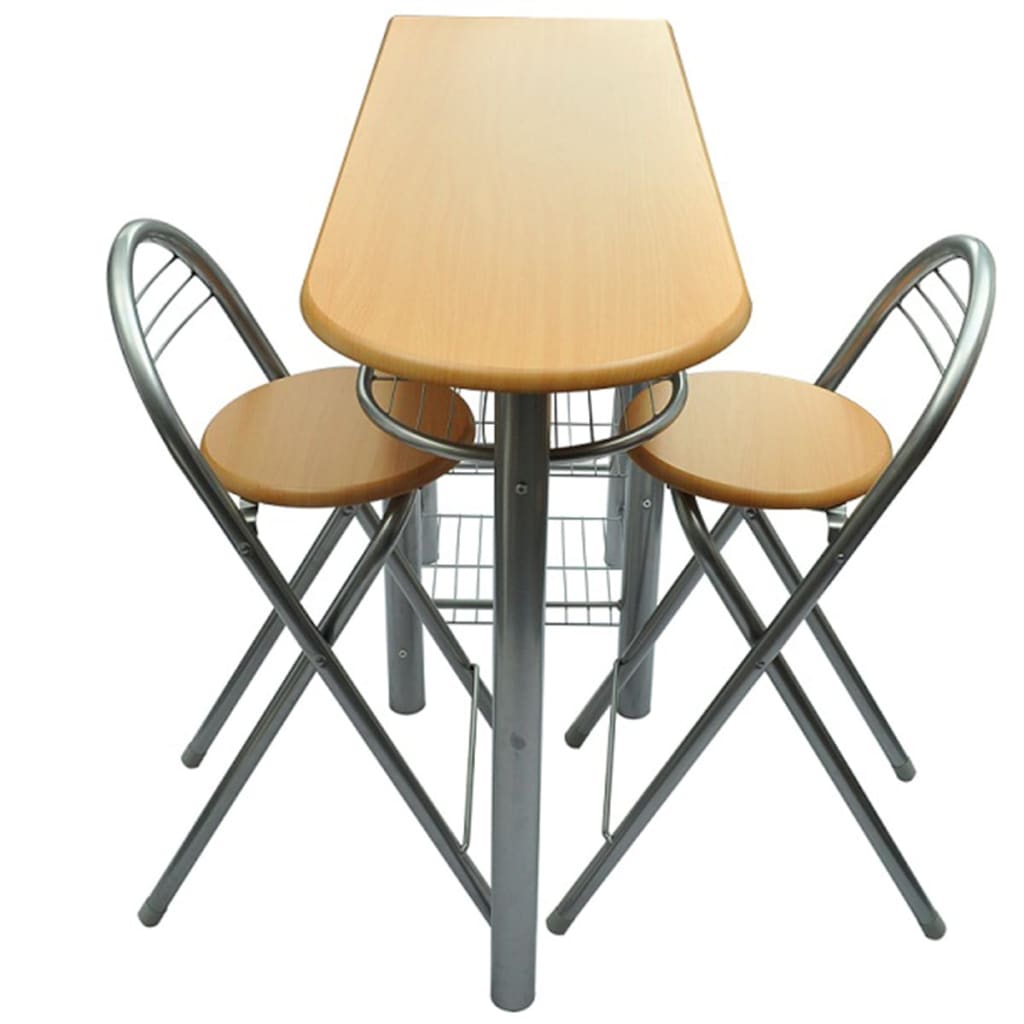 Set Tavolo e Sedie da Bar Collazione e Cucina in Legno