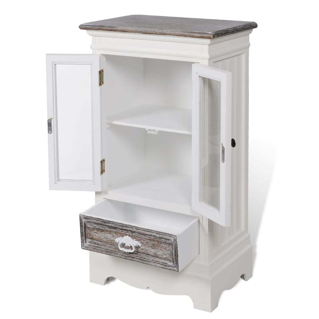 Mobiletto con 2 Ante e 1 Cassetto in MDF Bianco