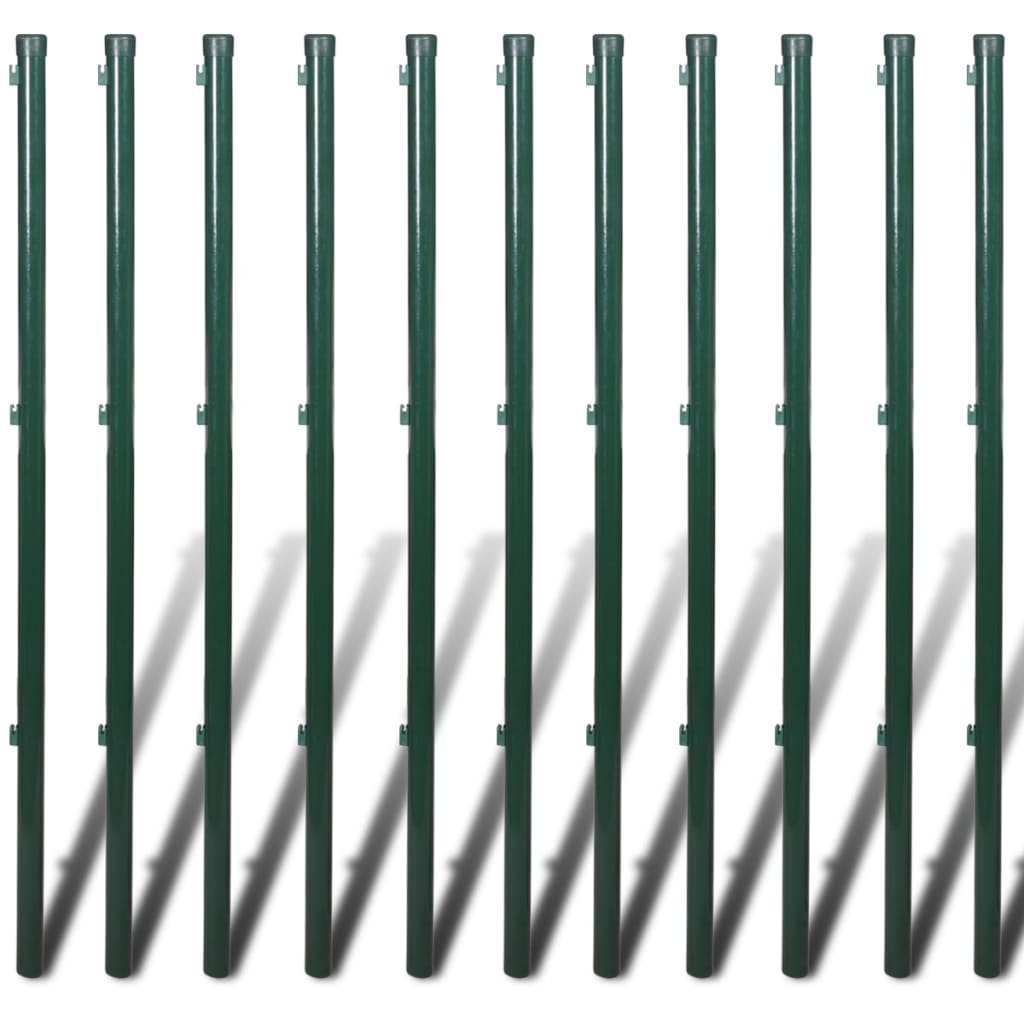 Recinzione a Rete con Pali e Spuntoni in Acciaio 0,8x25 m