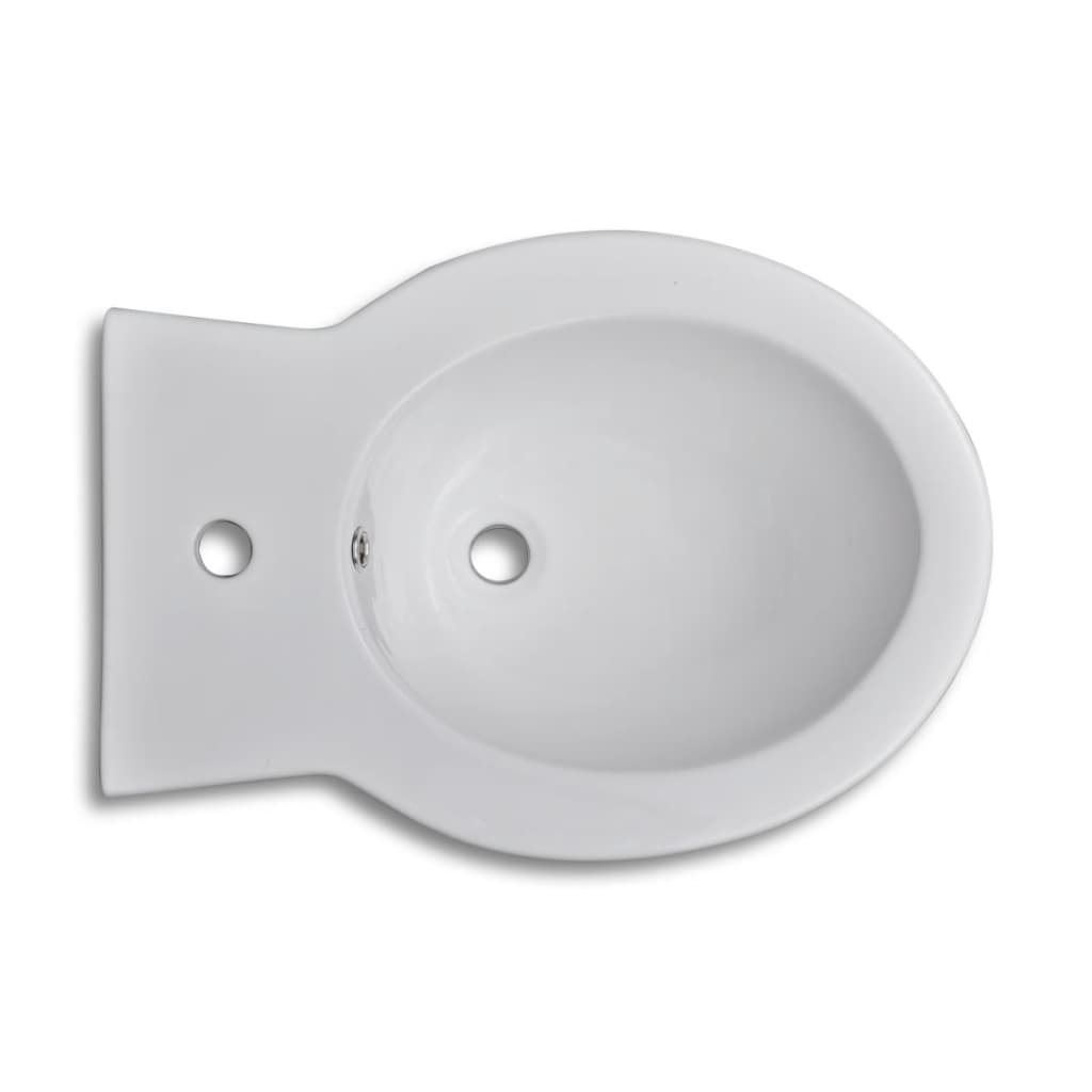 Bidè Rotondo Bianco con Piede di Alta Qualità in Ceramica