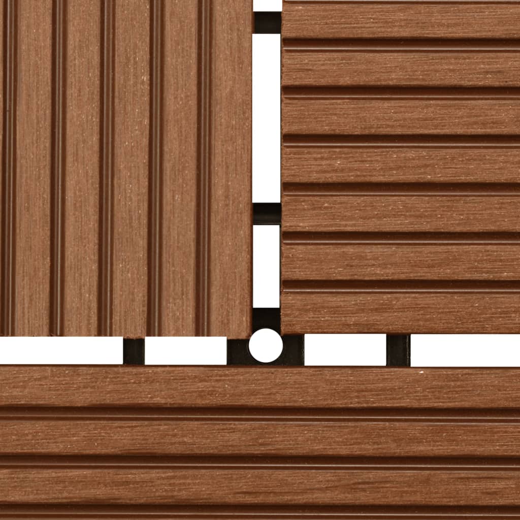 Set 11 Piastrelle in WPC 30 x 30 cm 1 mq marrone