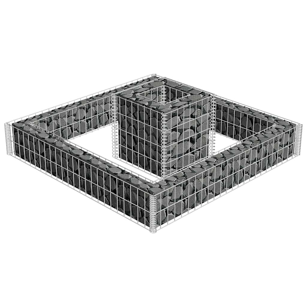 Gabbione Fioriera in Acciaio Zincato 120x120x20 cm