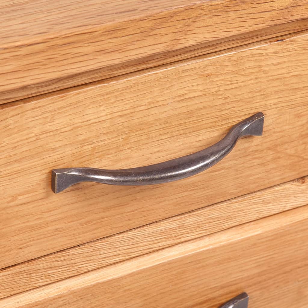 Comodino con 3 Cassetti 40x30x54 cm in Legno Massello di Rovere