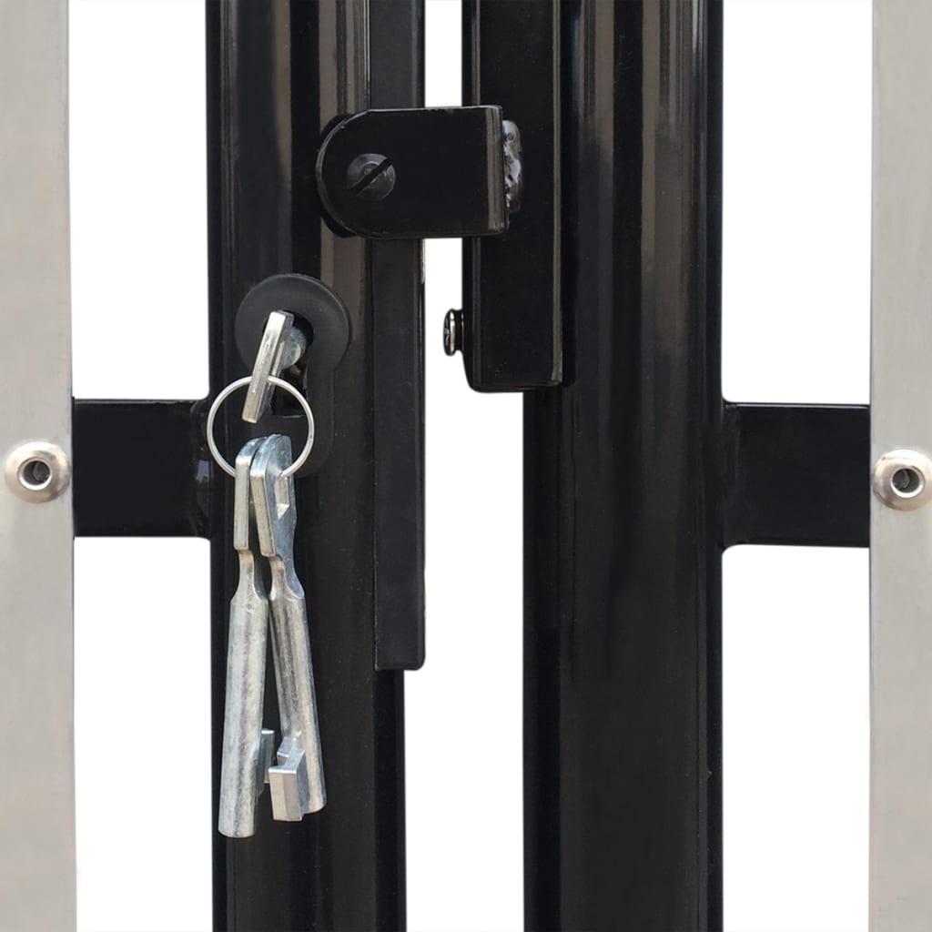 Cancello per Recinzione Singolo Nero 300 x 125 cm
