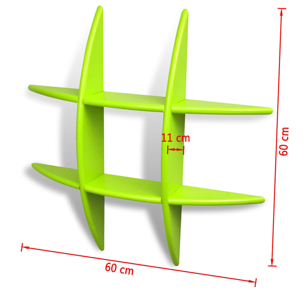 Mensola per Pareti Verde in MDF per Libri/DVD