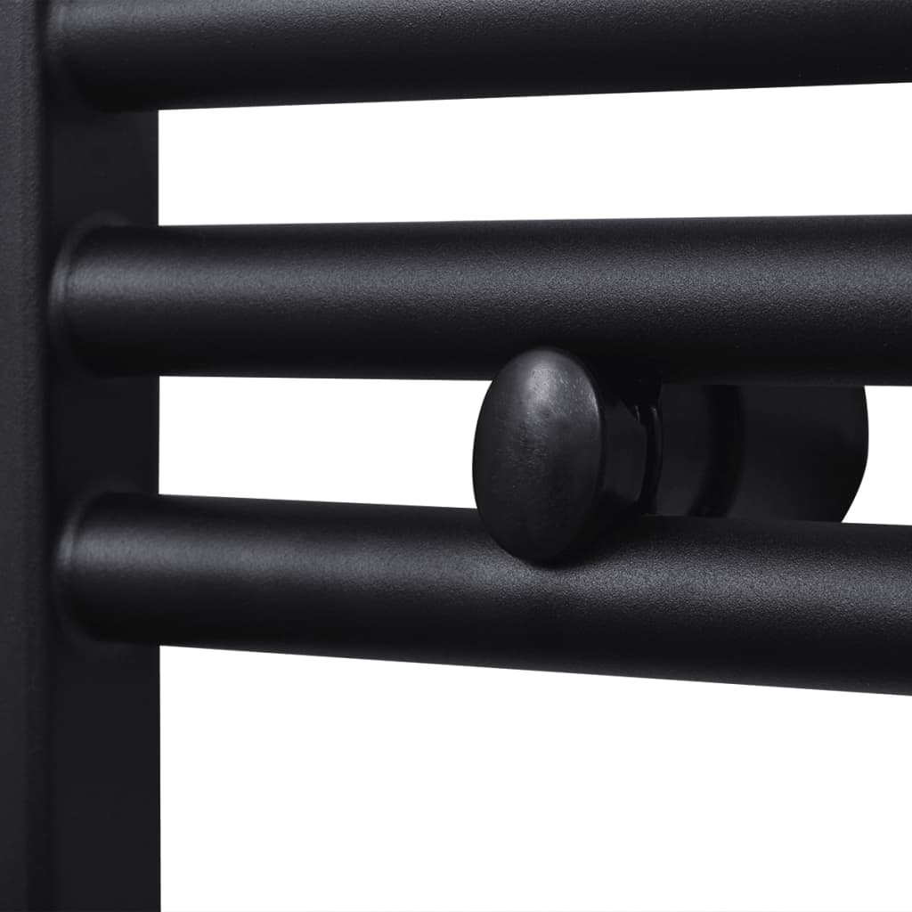 Radiatore Centrale Portasciugamano Curvo Nero 480 x 480 mm