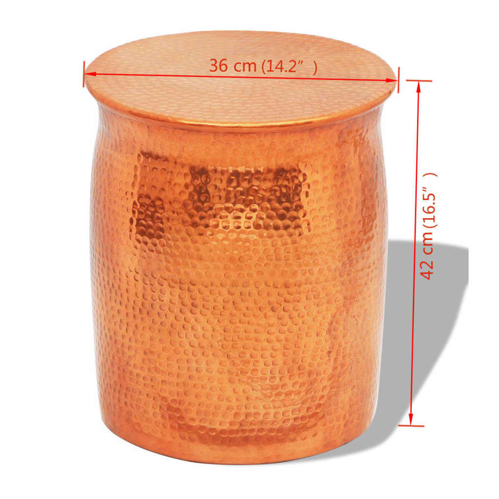 Sgabello/Tavolino Laterale Alluminio Battuto Colore Ottone/Rame