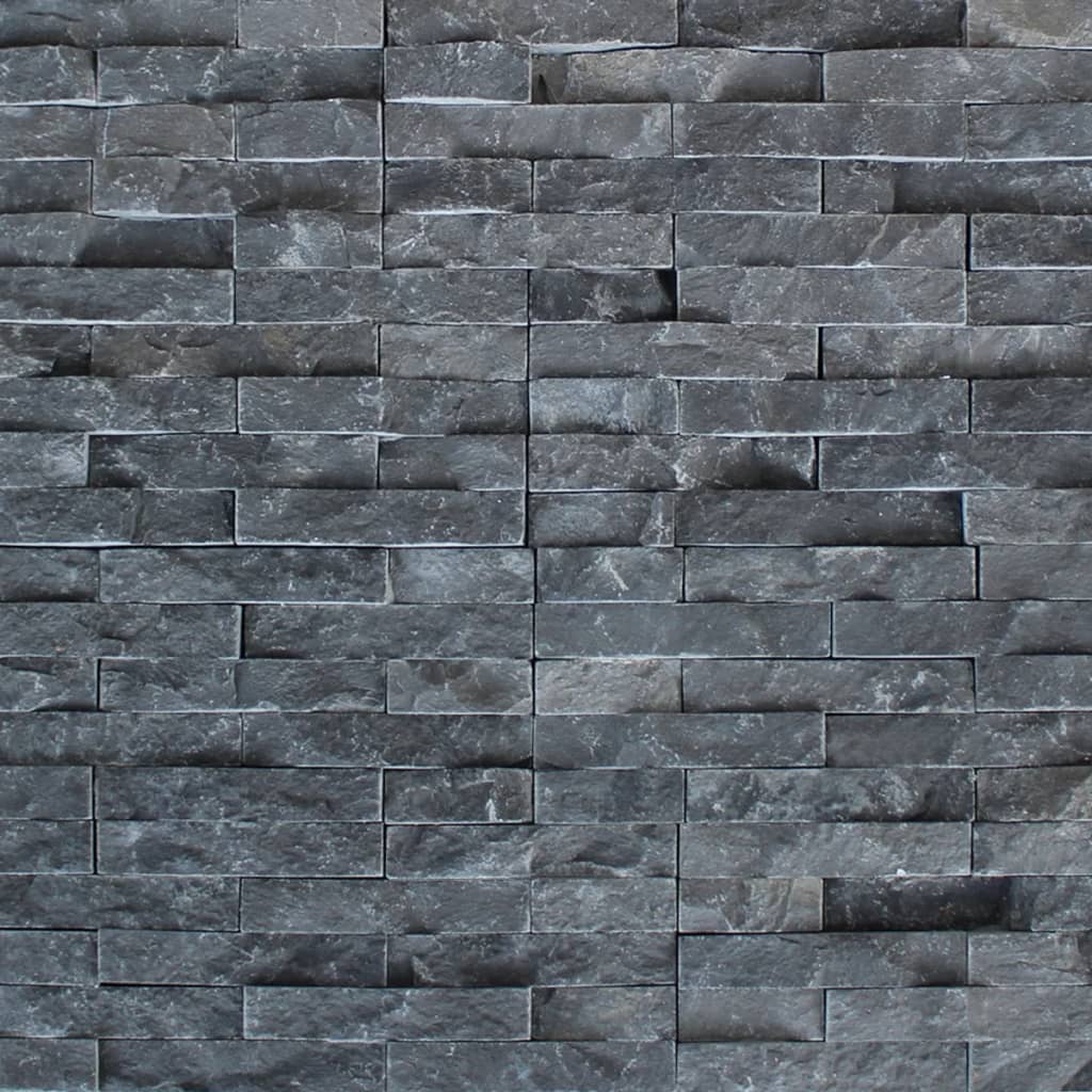 Set 5 pz Pannelli di rivestimento per pareti in marmo nero 0,5 m²