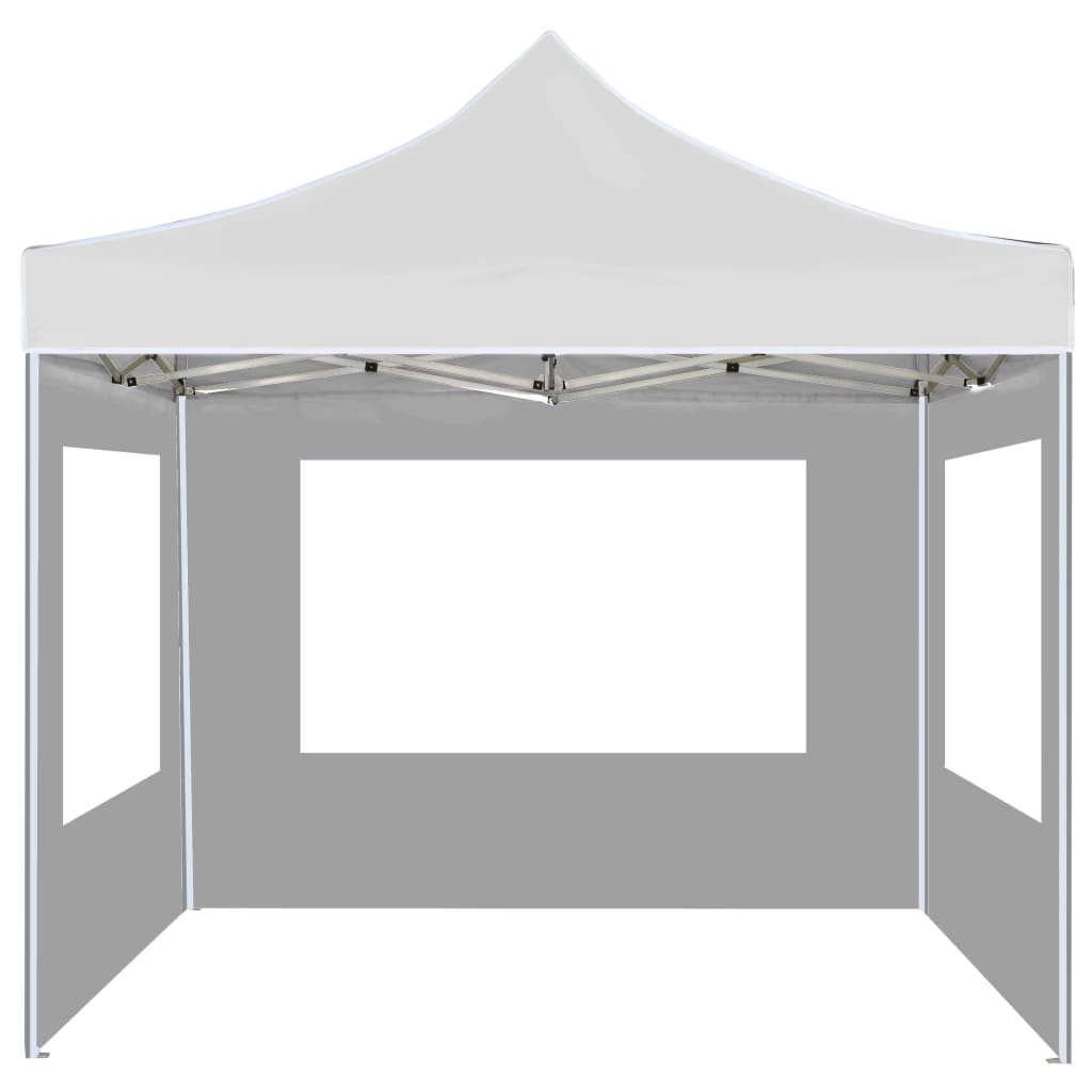 Gazebo Pieghevole con Pareti in Alluminio 3x3 m Bianco