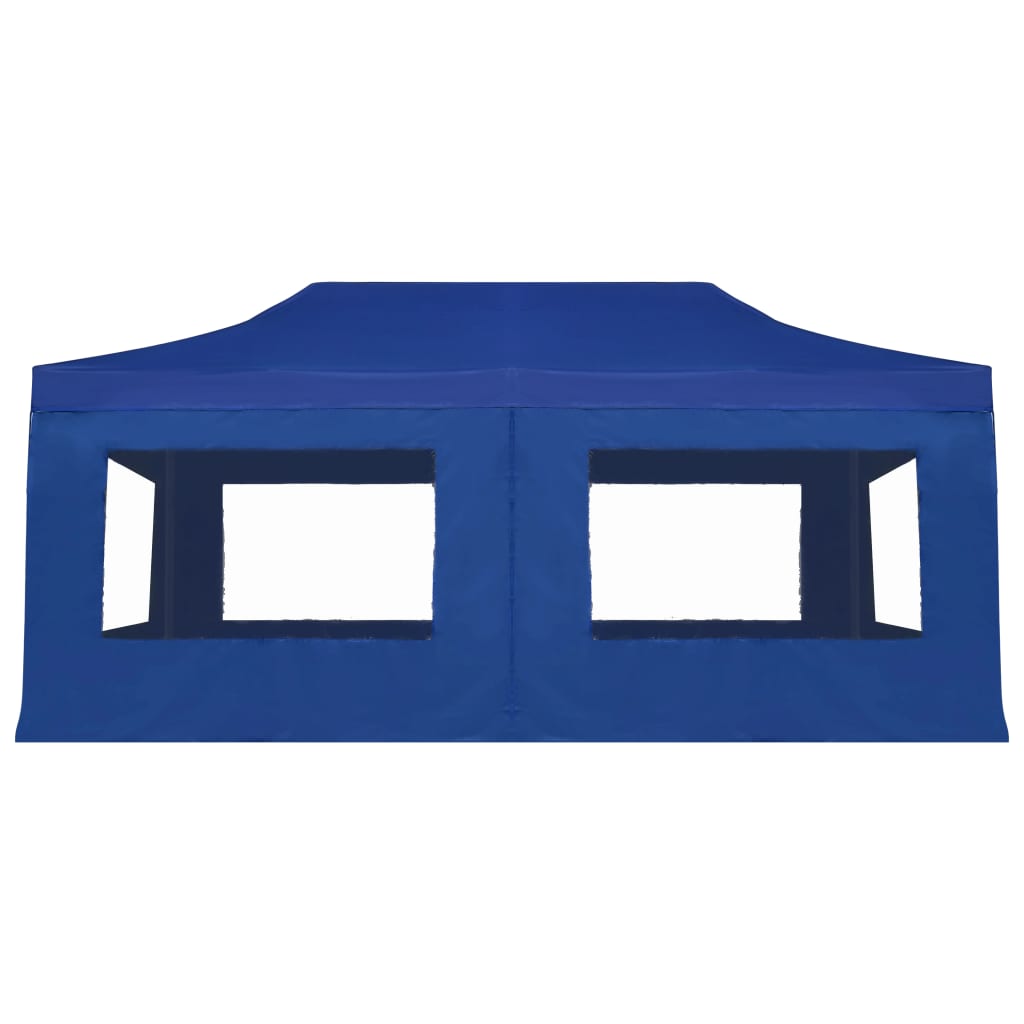 Gazebo Professionale Pieghevole Alluminio con Pareti 6x3 m Blu