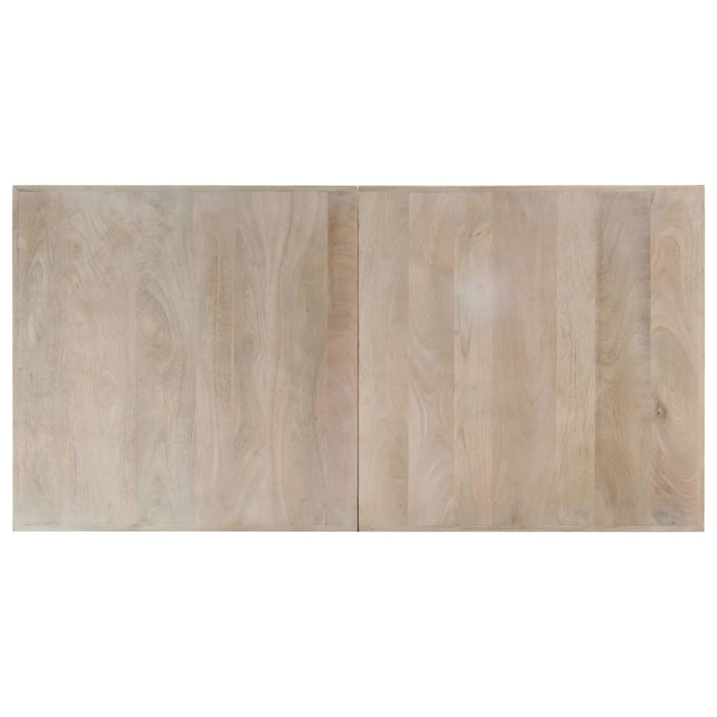 Tavolo da Pranzo Bianco 160x80x75 cm in Legno Massello di Mango