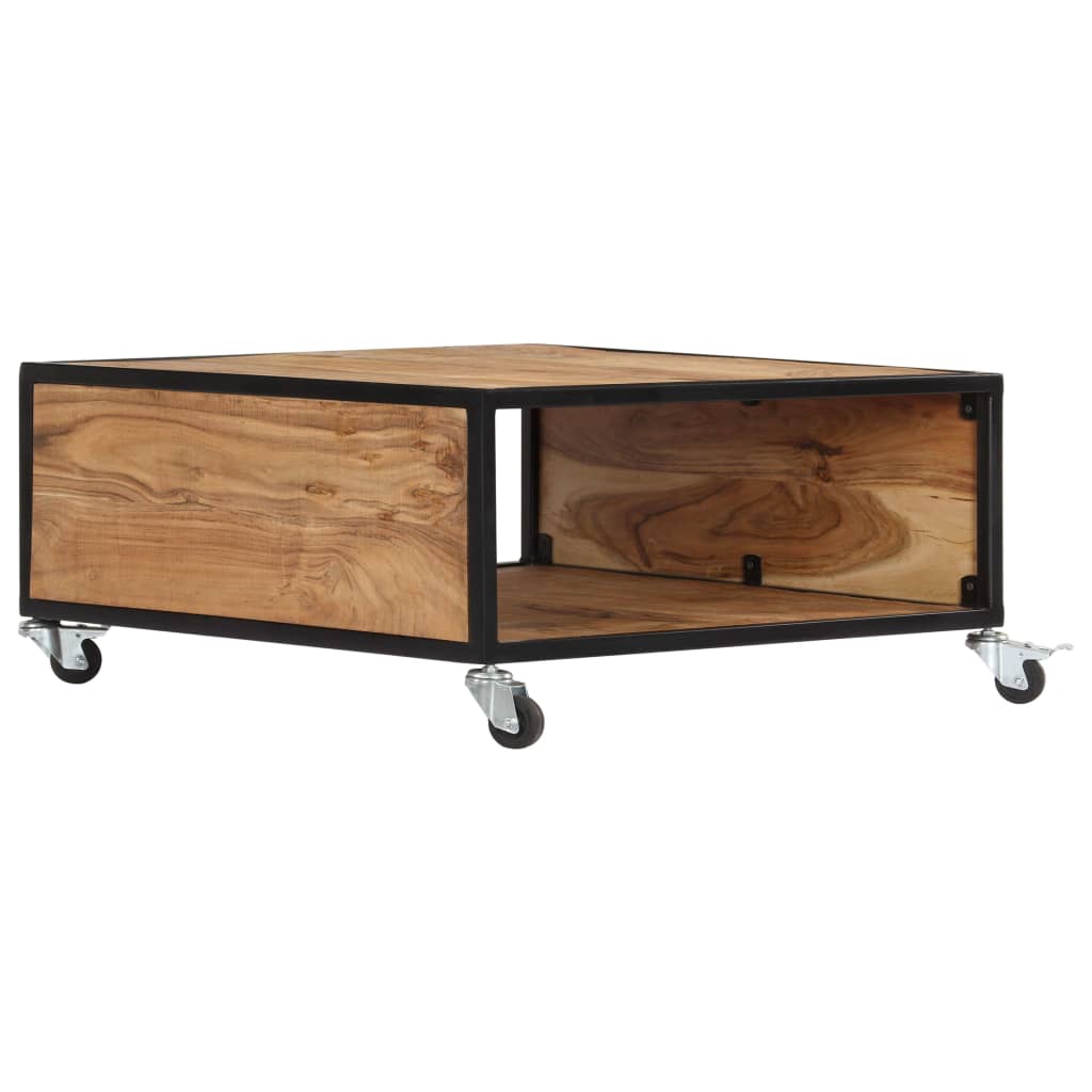 Tavolino da Salotto 70x70x32 cm in Legno Massello d'Acacia