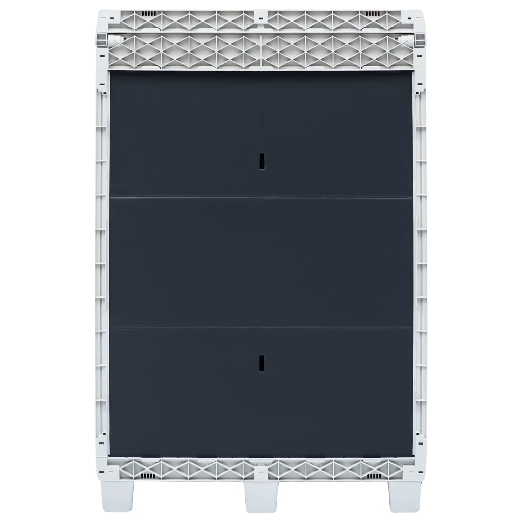Pattumiera da Giardino con 3 Sacchi Grigio Chiaro 65x38x102 cm