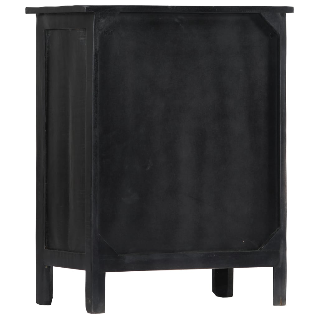 Portavino Nero 56x35x75 cm in Legno Massello di Mango