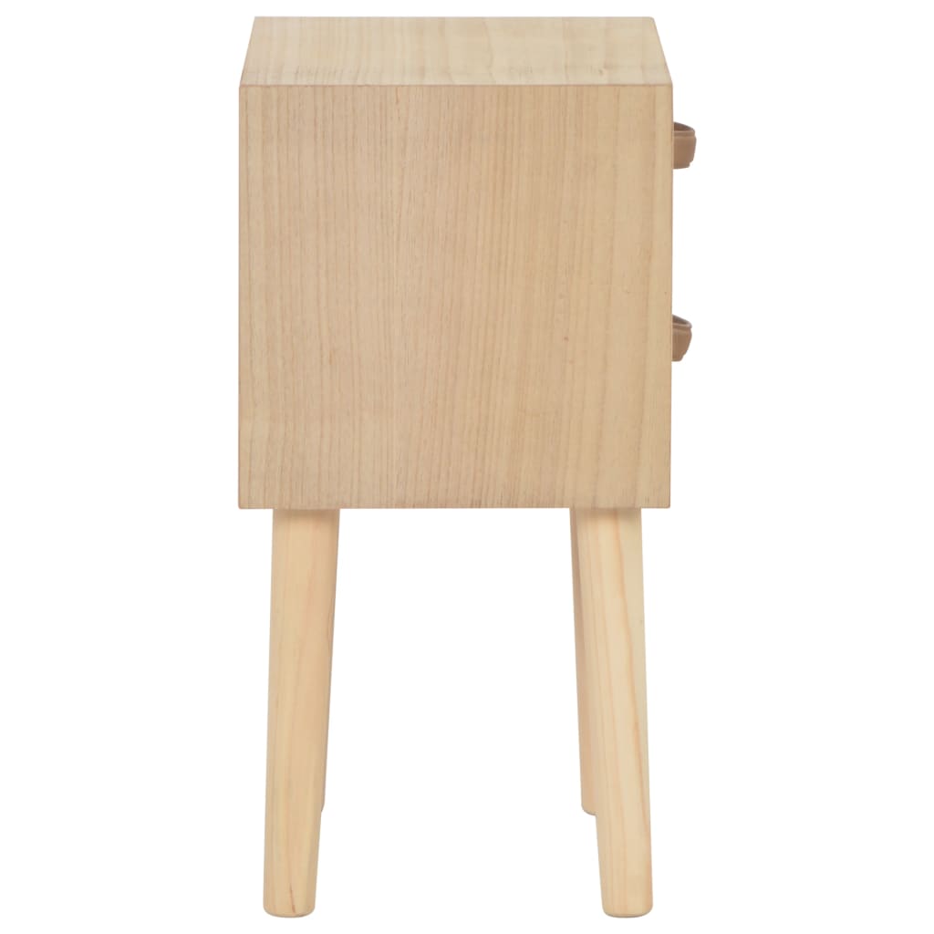 Comodino con 2 Cassetti 30x25x49,5 cm in Massello di Pino