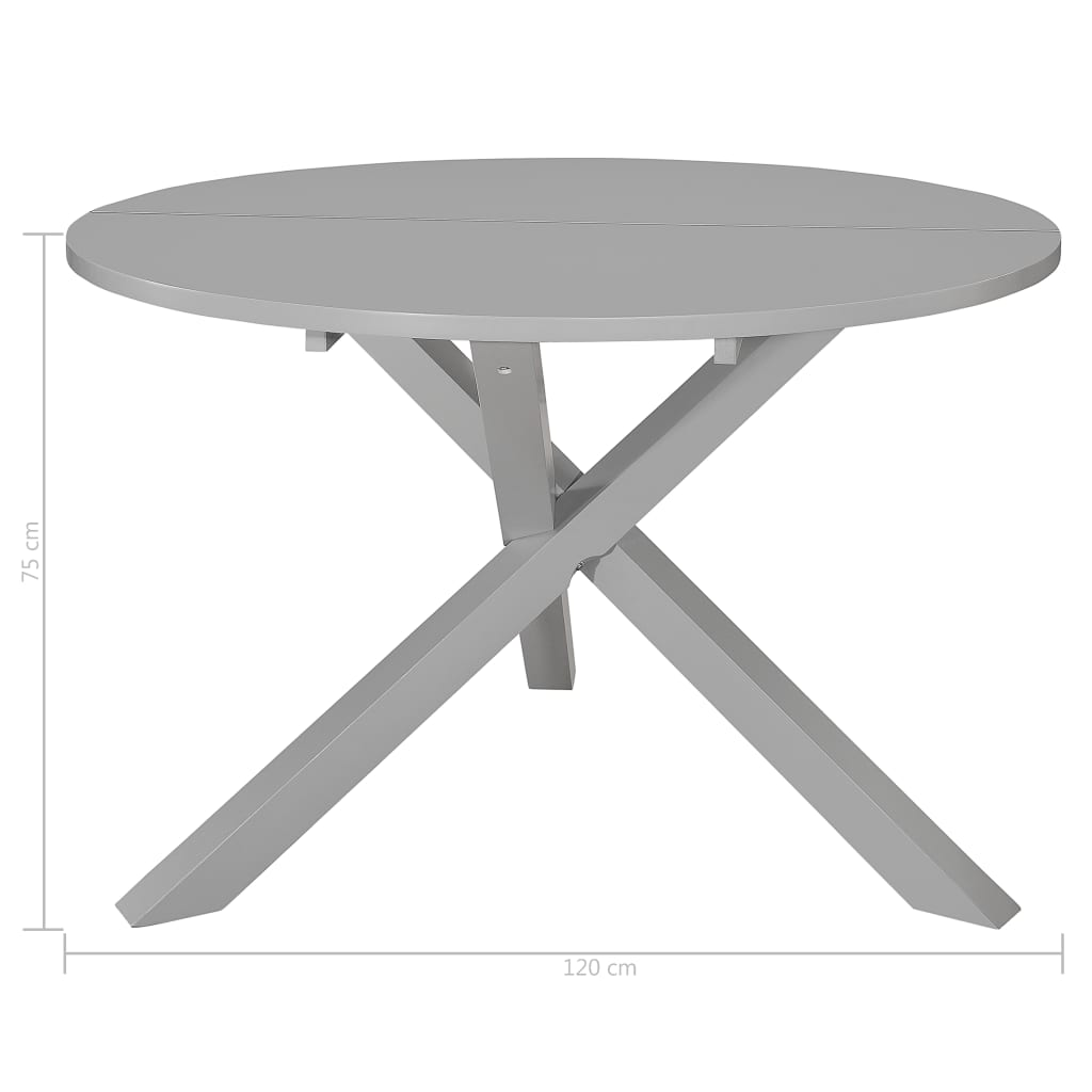 Tavolo da Pranzo Grigio 120x75 cm in MDF