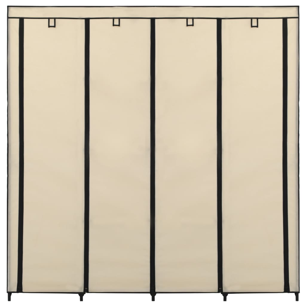Guardaroba con 4 Scomparti Crema 175x45x170 cm