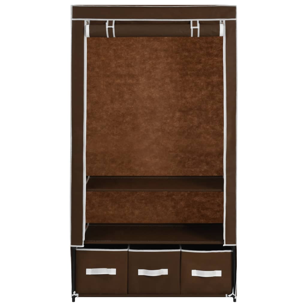 Armadio Marrone 87x49x159 cm in Tessuto