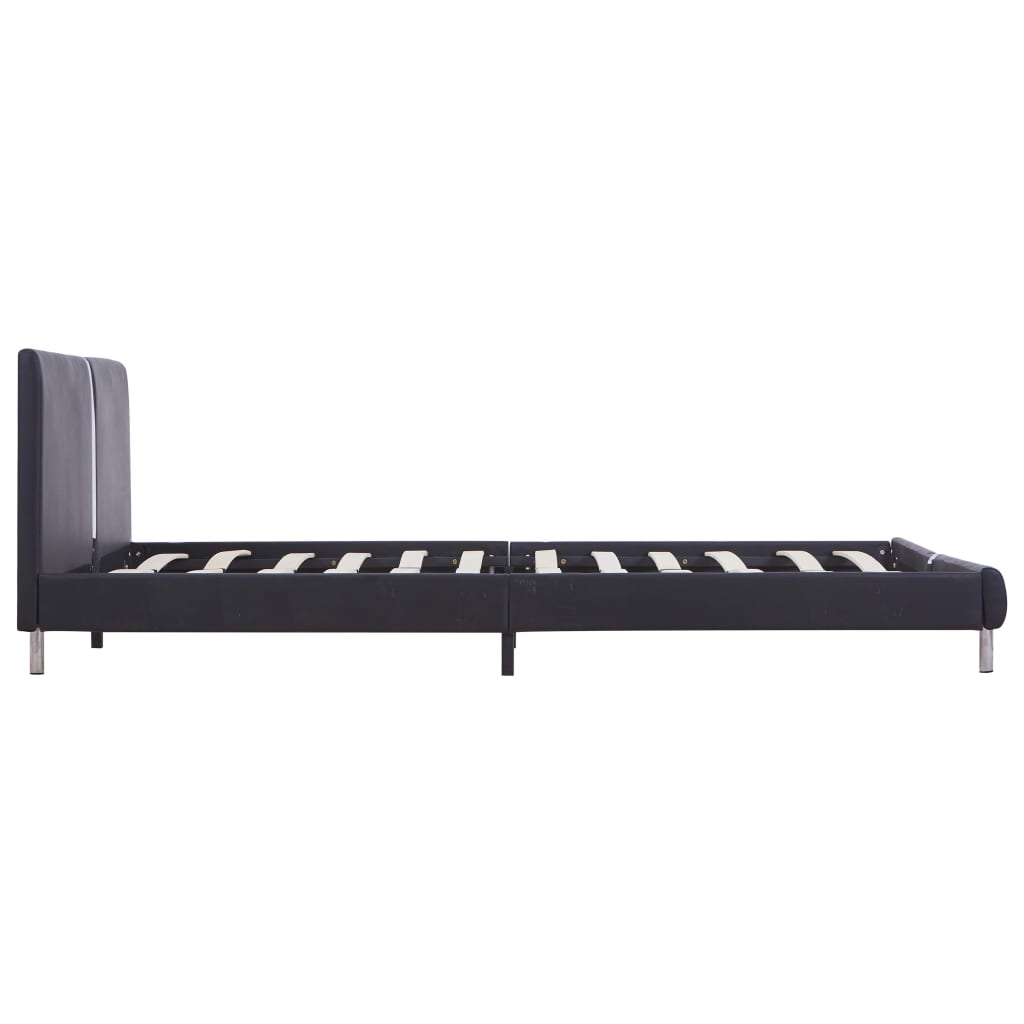 Giroletto senza Materasso Nero Similpelle 140x200 cm