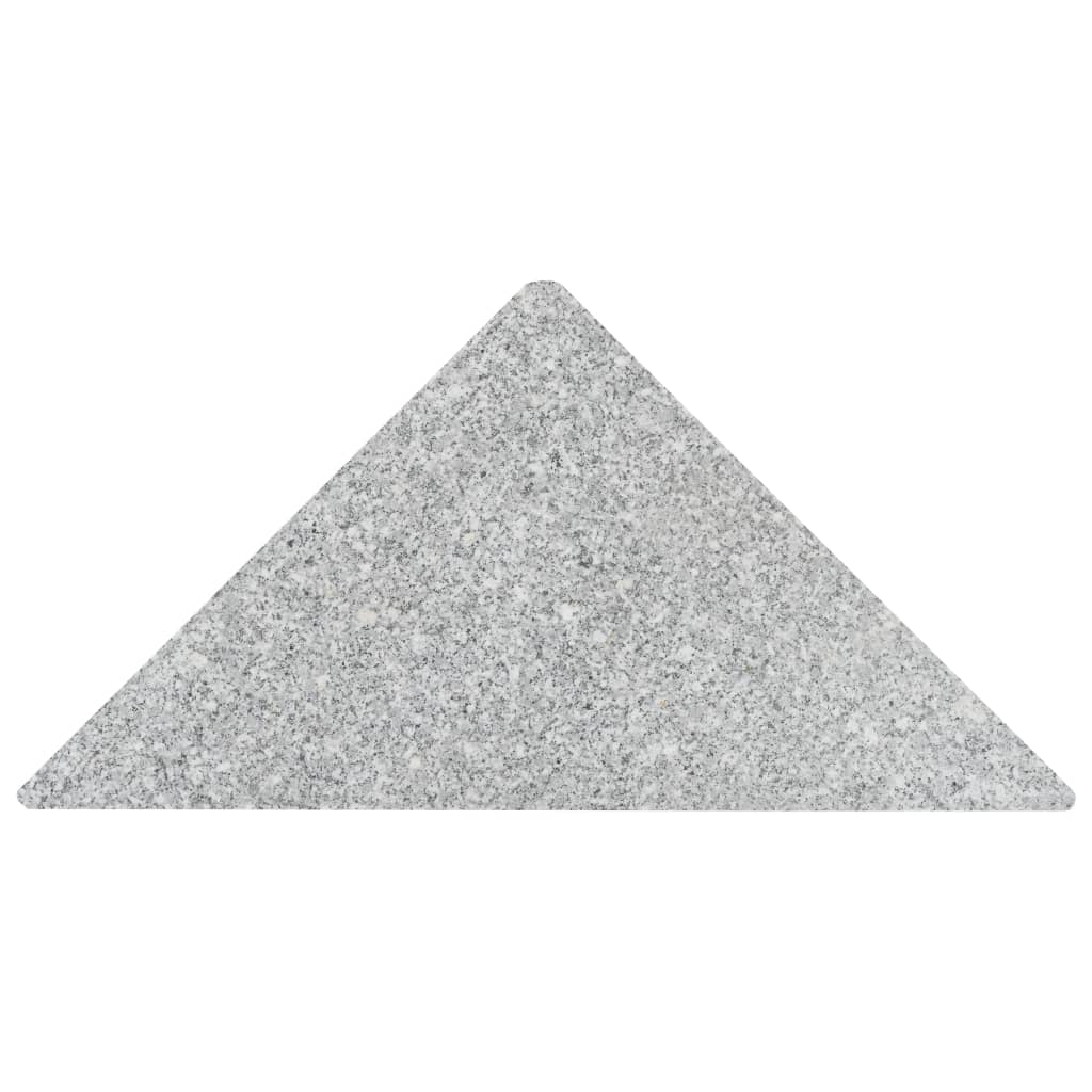 Piastre per Parasole 4 pz in Granito Triangolare 60 kg Grigio