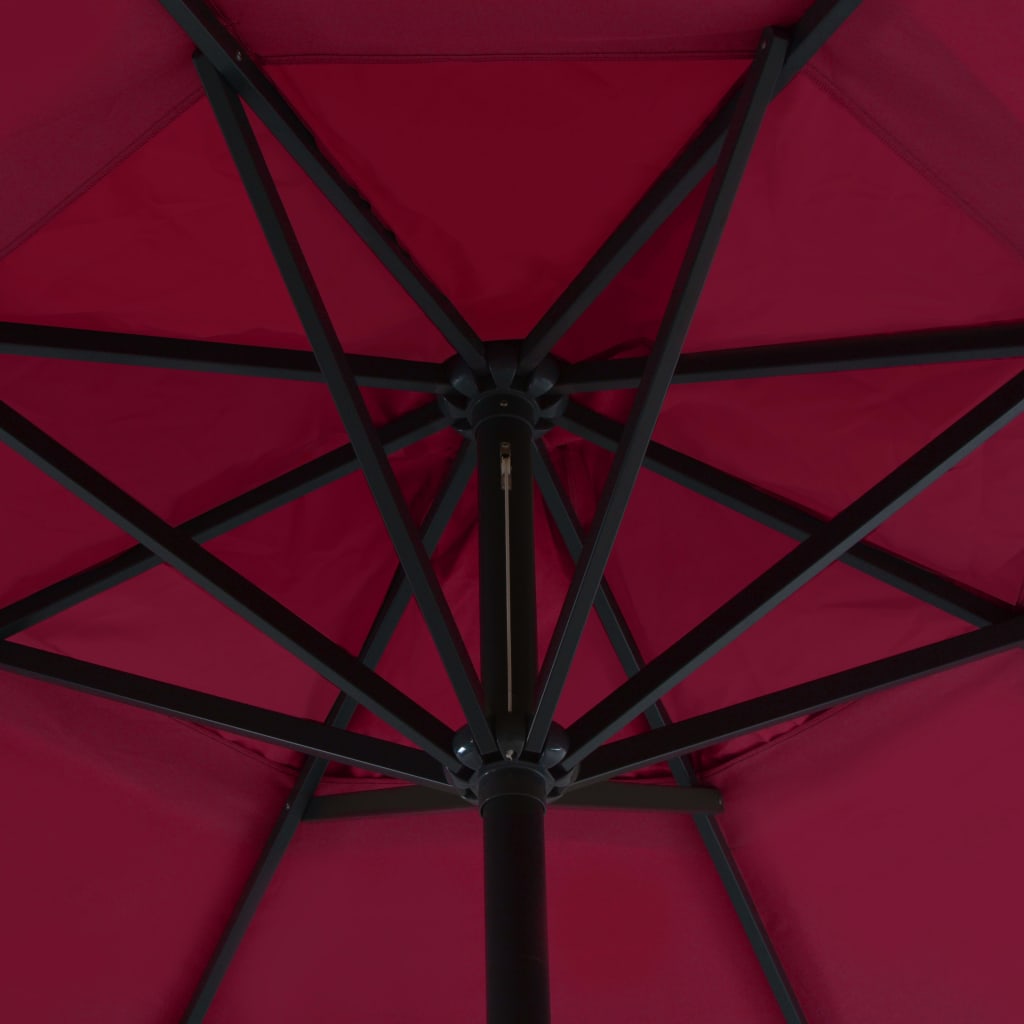 Ombrellone da Giardino con Base Portatile Rosso