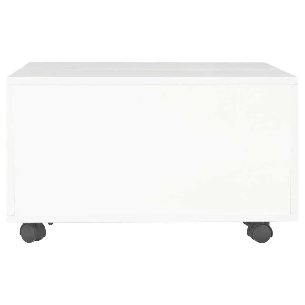 Tavolino da Salotto Bianco Lucido 60x60x35 cm Legno Multistrato