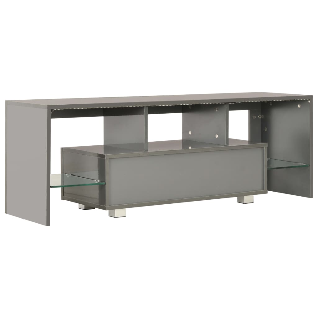 Mobile Porta TV con Luci LED Grigio Lucido 130x35x45 cm