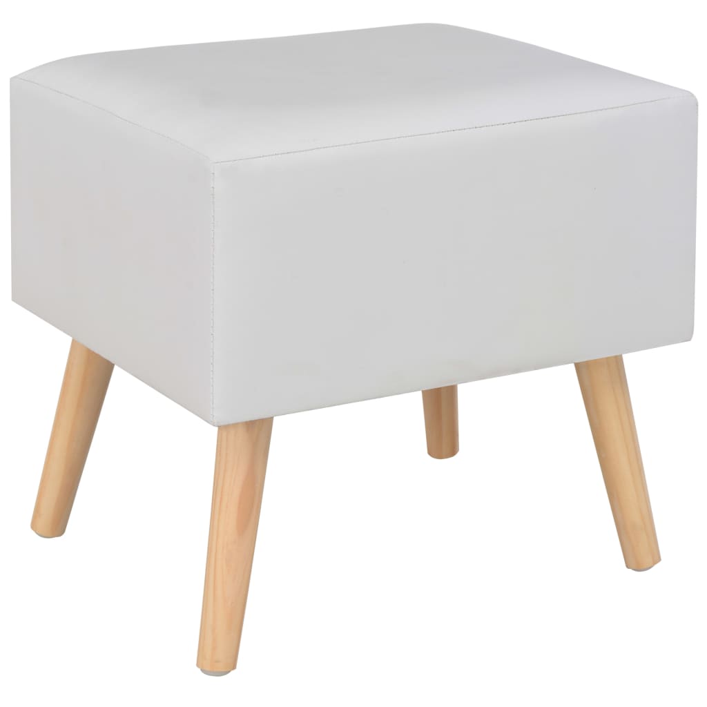 Comodini Bianchi 2 pz 40x35x40 cm in Similpelle