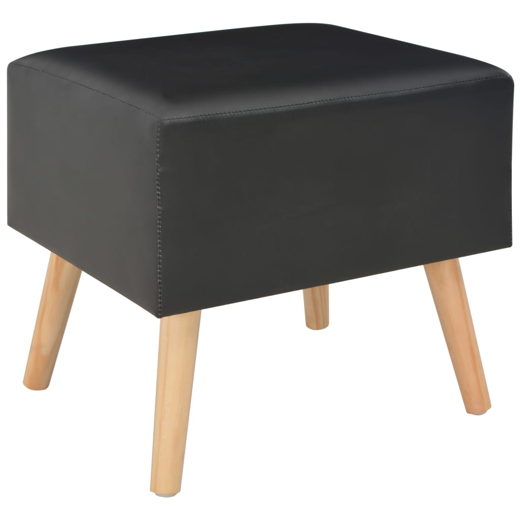 Comodini Neri 2 pz 40x35x40 cm in Similpelle